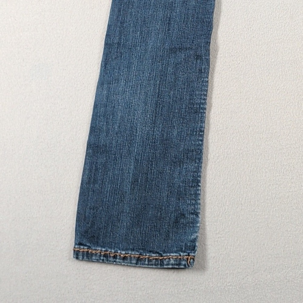 Miss Chic Jeans Womens 3 Blue Denim Low Rise Bootcut Embellished Flap Pocket - Picture 15 of 16